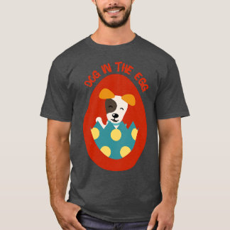 T-shirt Chien dans l'oeuf Oeuf de Pâques