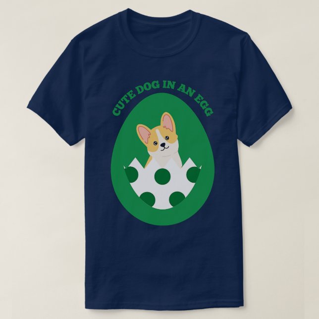 T-shirt Chien dans l'oeuf Oeuf de Pâques 15 (Design devant)