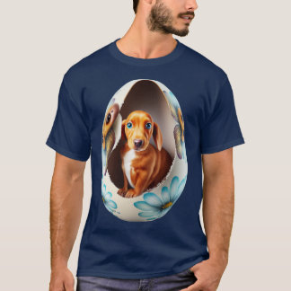 T-shirt Chien dans l'oeuf Oeuf de Pâques (18)