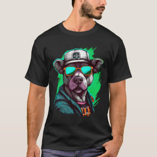 T-shirt Chien d'art de rue Street Art Rap Urbaine cadeau