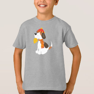 T-shirt Chien d'automne, Chien mignon, Écharpe, Casquette,