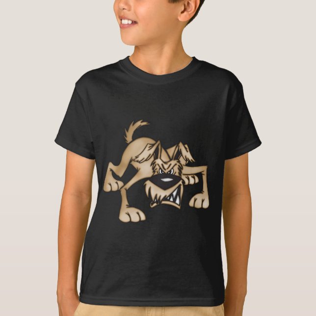 T-shirt Chien de bande dessinée de grognement (Devant)