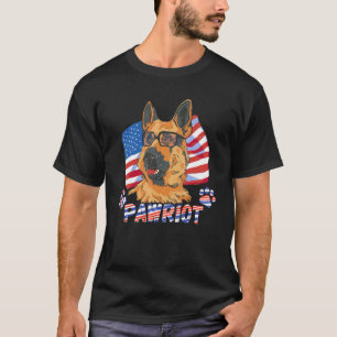 T-shirt Chien de berger allemand drapeau américain patriot