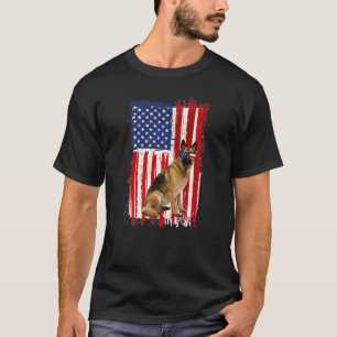 T-shirt Chien de berger allemand Drapeau américain Patriot