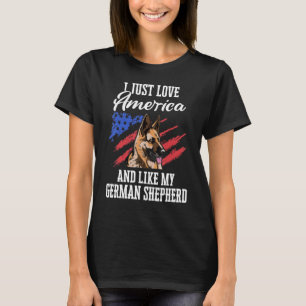 T-shirt Chien de berger allemand Drapeau Usa 1
