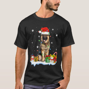 T-shirt Chien de berger allemand Noël Lumières Chapeau de 