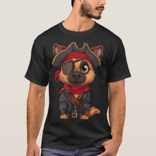 T-shirt Chien de berger allemand Pirate Chien Fête d'Hallo
