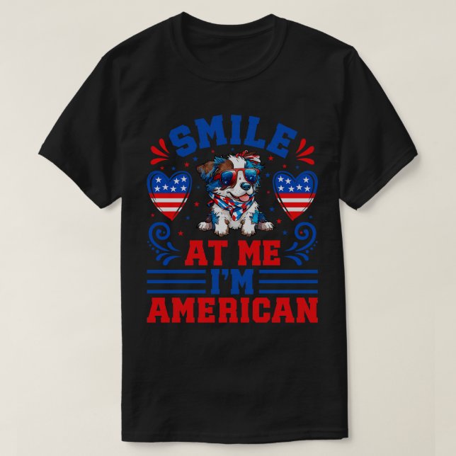 T-shirt Chien de berger australien patriotique 1 (Design devant)