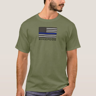 T-shirt CHIEN DE BERGER avec le DRAPEAU AMÉRICAIN MINCE de