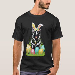 T-shirt Chien de berger belge avec des œufs de Pâques aux