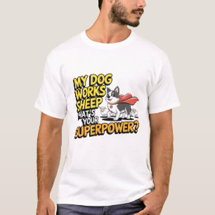 T-shirt Chien de Berger Drôle Border Collie Moutons Travai