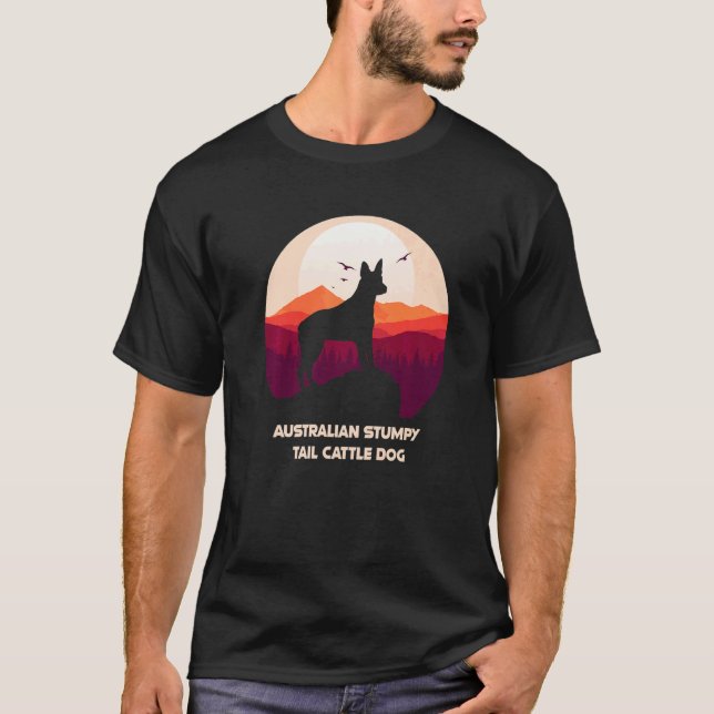 T-shirt Chien de bétail à queue courte australien et Monta (Devant)