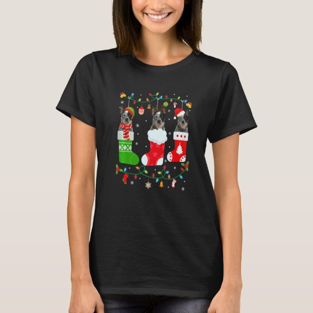T-shirt Chien de bétail australien Trois chaussettes de No (Devant)