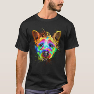 T-shirt Chien de bétail Splash Art Blue Heeler