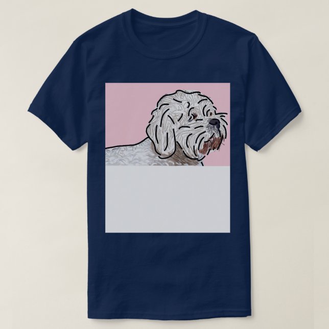 T-shirt Chien de Bichon Frise en rose (Design devant)