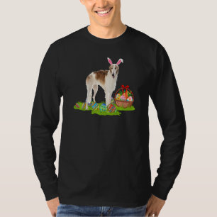 T-shirt Chien de Borzoi Oeuf de Pâques Chasse Bunny Borzoi