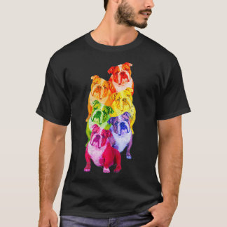 T-shirt Chien de Bulldog Rainbow Gay pride LGBT Chien fr