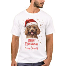 Chien de caniche customisé Père Noël Joyeux Noël