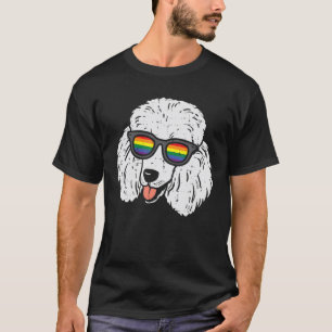 T-shirt Chien de caniche LGBTQ Gay pride de drapeau arc-en
