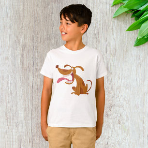 T-shirt Chien de caricature avec des garçons de langue
