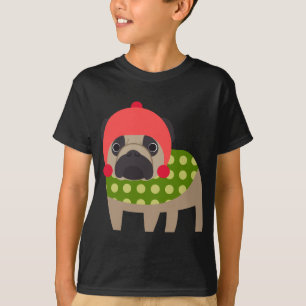 T-shirt Chien de carlin de Noël