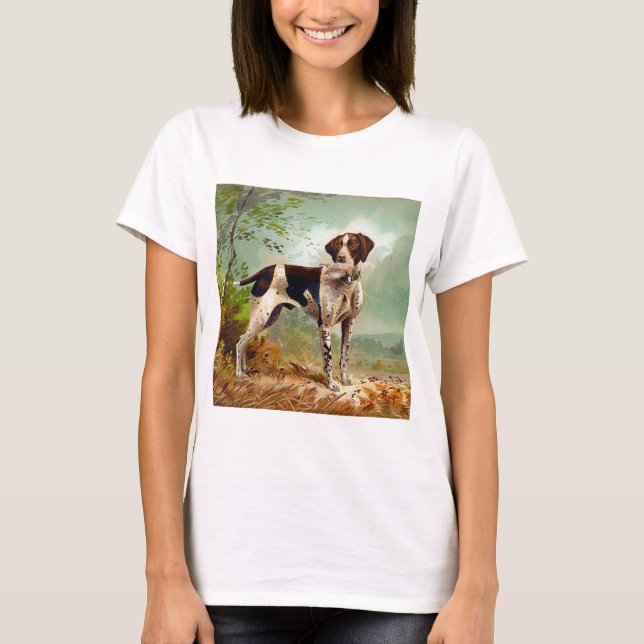 T-shirt Chien de chasse avec oiseau dans la bouche (Devant)