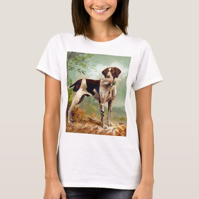 T-shirt Chien de chasse avec oiseau dans la bouche (Devant)