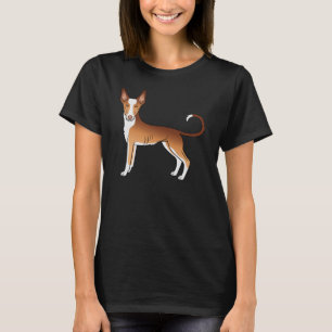 T-shirt Chien de chasse ibizien à poil lisse rouge et blan