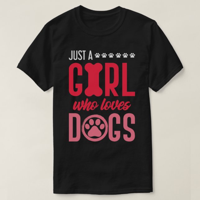 T-shirt Chien de Chien de Chien de Fille Amoureux (Design devant)