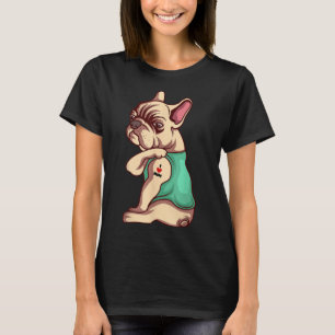 T-shirt Chien de Chien de France J'aime Maman Tatouage Adu