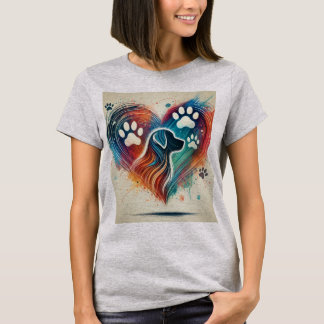 T-shirt chien de coeur