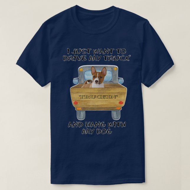 T-shirt Chien de Conduite de Camion Basenji  (Design devant)