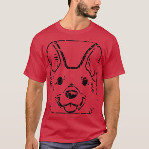 T-shirt Chien de Corgi Chien Chiot Trendy Distressed253