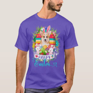 T-shirt Chien De Corgi Dans Les Oeufs De Pâques Basket Bun