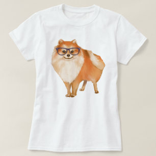 T-shirt Chien de coupe de Poméranie peint à la main