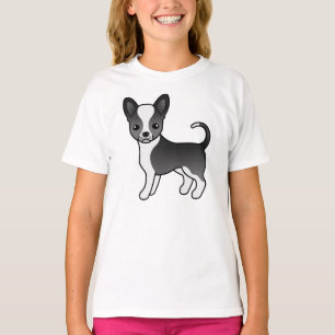 T-shirt Chien de dessin animé Chihuahua à poil lisse noir