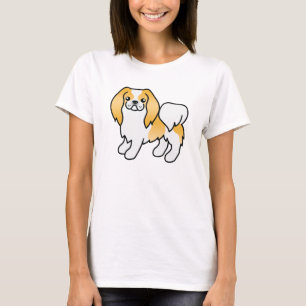 T-shirt Chien de dessin animé japonais chin blanc et citro
