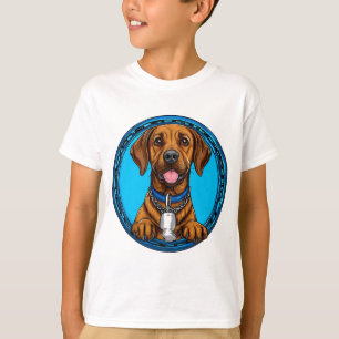T-shirt Chien de dessin animé mignon