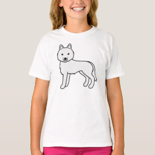 T-Shirt Chien de Dessin Animé Mignon Husky Sibérie