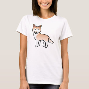 T-shirt Chien de dessin animé rouge clair Husky sibérien