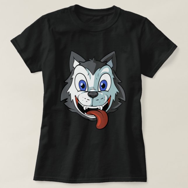 T-shirt Chien de dessin chic Husky (Design devant)