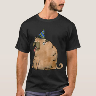 T-shirt Chien de fête avec un chapeau de fête
