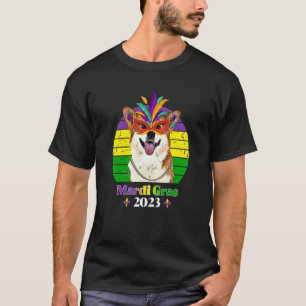 T-shirt Chien de fête de Corgi Mardi Gras 2023