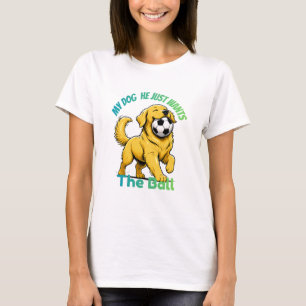 T-shirt Chien de foot Retriever doré Mon chien veut le bal