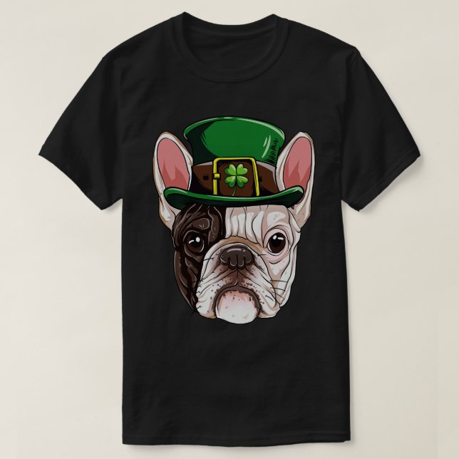 T-shirt Chien de France Leprechaun Jour de la Saint Patric (Design devant)