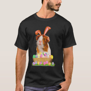 T-shirt Chien De Guinée Drôle Avec Mignonne Lapin Oreilles