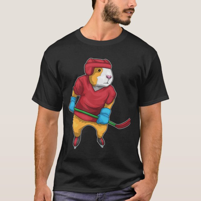 T-shirt Chien de Guinée Hockey sur glace bâton de hockey s (Devant)