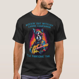 T-shirt Chien de guitare génial pour la musique Rock'n Rol