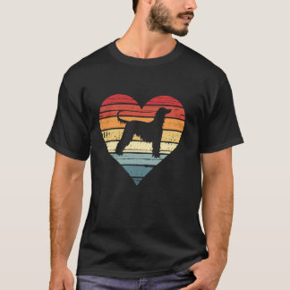 T-shirt Chien de Hound Afghan Vintage Rétro Coeur Maman Pa