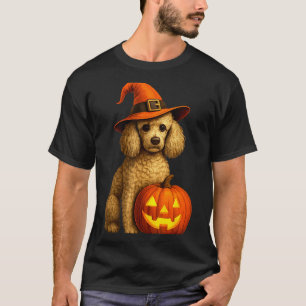 T-shirt Chien de la famille d'art de chapeau de sorcière d